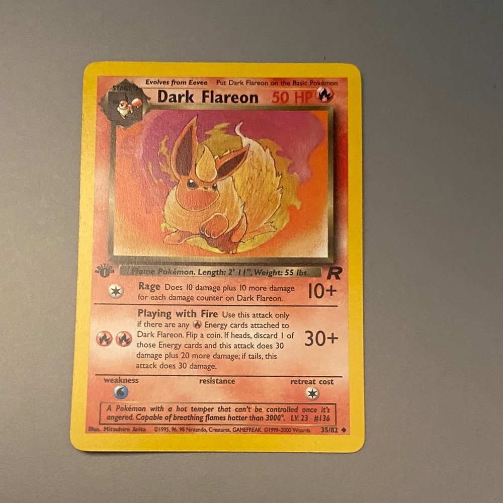 1st Edition Dark Flareon 35/82 Team Rocket Regular Pokémon